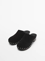 Split-leather slippers