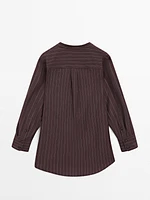 Flowing pinstripe kimono