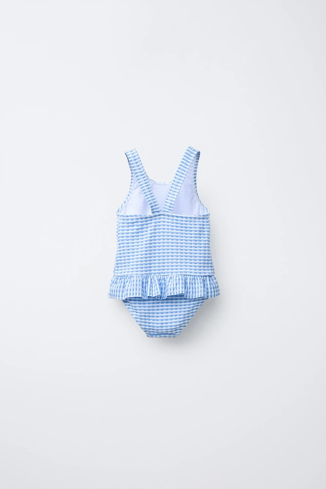 2-6 YEARS/GINGHAM CHECK SWIMSUIT