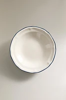 SOUP PLATE WITH GREEN RIM