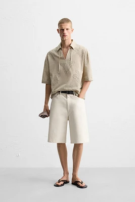 LEAF EMBROIDERED SHIRT