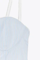 POPLIN PEPLUM BOW TOP