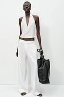 PANTALON LARGE À BOUCLES AVEC LIN