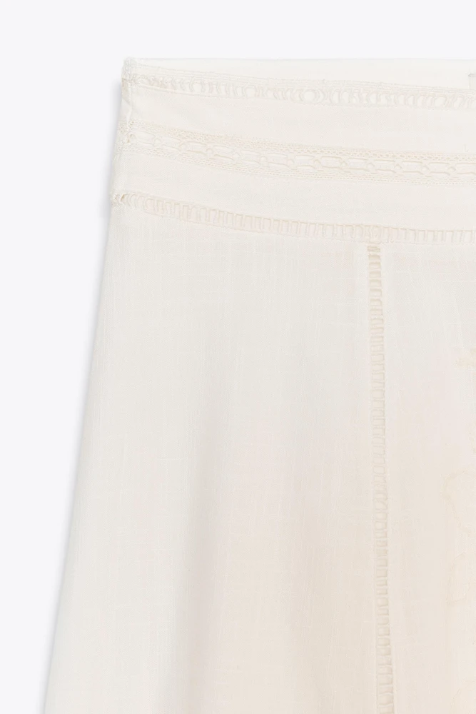 ZW COLLECTION EMBROIDERED MIDI SKIRT