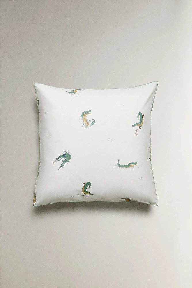 TAIE D’OREILLER ENFANT CROCODILE