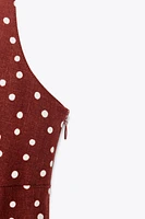LINEN POLKA DOT MIDI DRESS