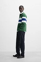 POLO EN JACQUARD À RAYURES