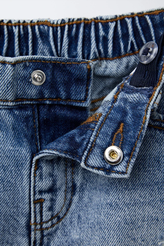 BERMUDA EN DENIM HIGH WAIST DÉCHIRÉ