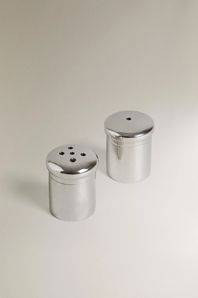 MINI STEEL SALT AND PEPPER SHAKER SET