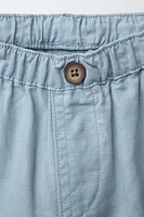 LINEN BLEND CARGO PANTS
