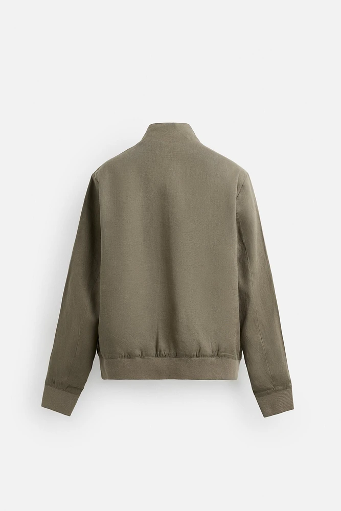 BLOUSON BOMBER 100 % LIN