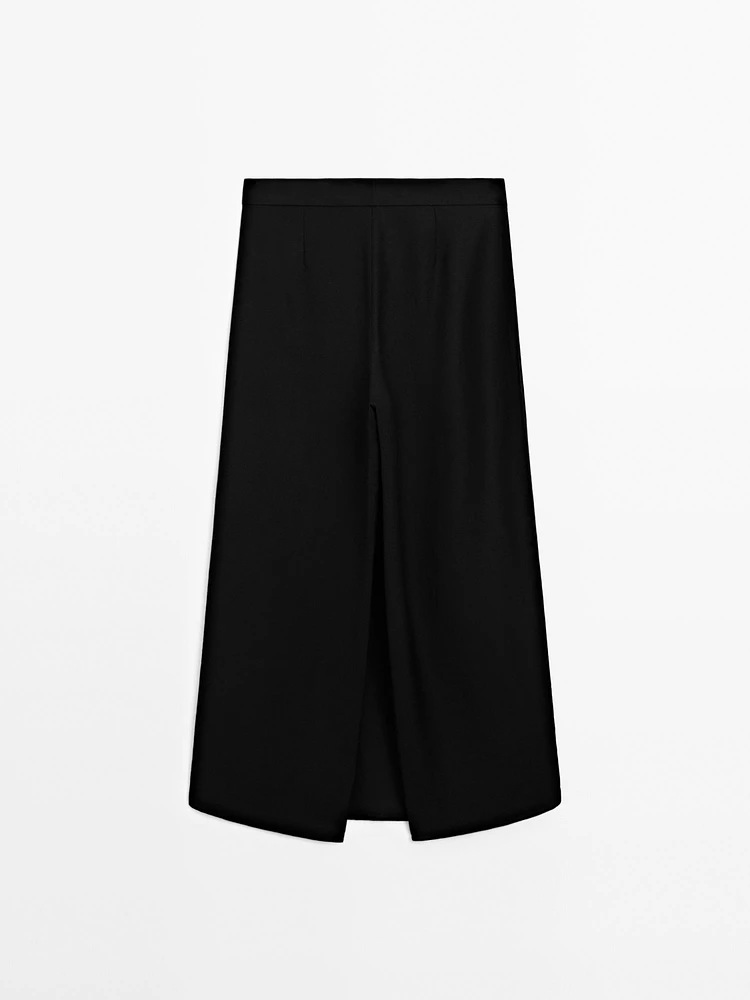 Jupe-culotte longue lin