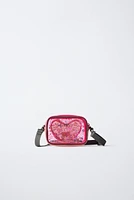 HEART VINYL CROSSBODY BAG