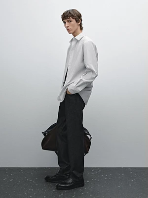 100% cotton regular fit double-stripe shirt