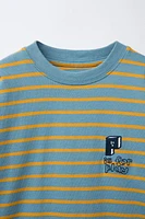 STRIPED EMBROIDERED T-SHIRT