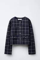 TEXTURED PLAID JACKET