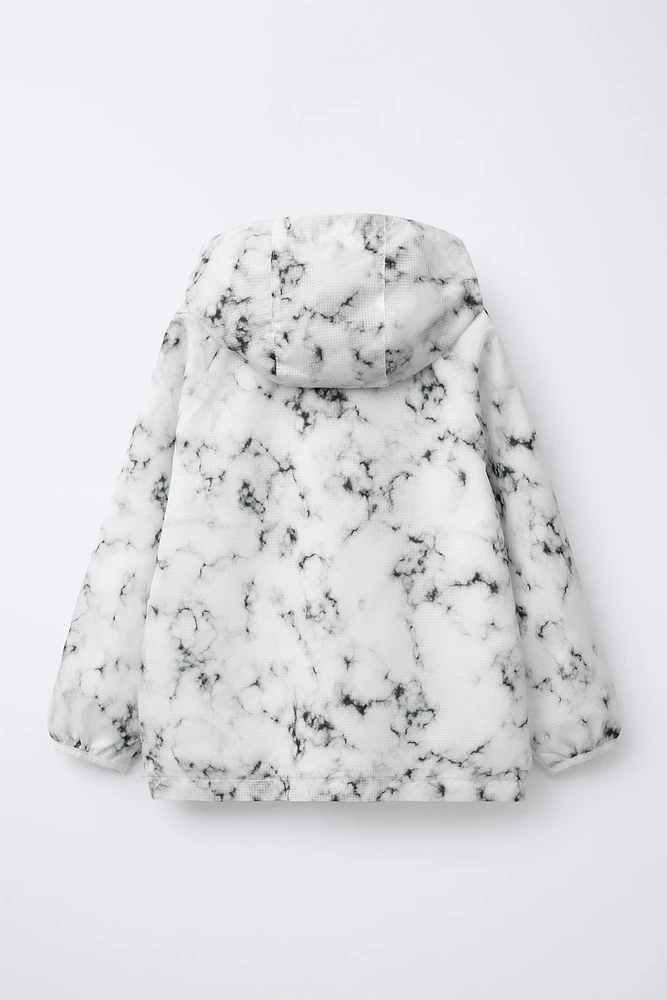 TIE-DYE SPORTY HOODED RAINCOAT