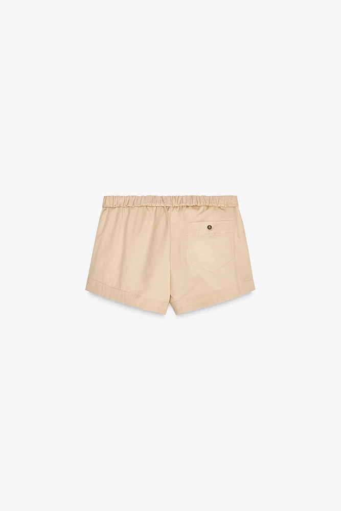 FOLD-OVER WAIST MINI SHORTS
