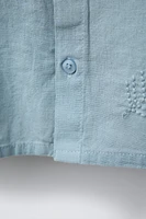 EMBROIDERED LINEN BLEND SHIRT