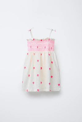 FLORAL ELASTIC STRAP DRESS