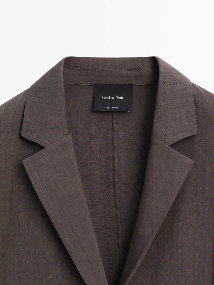Blazer fluide en lin mélangé