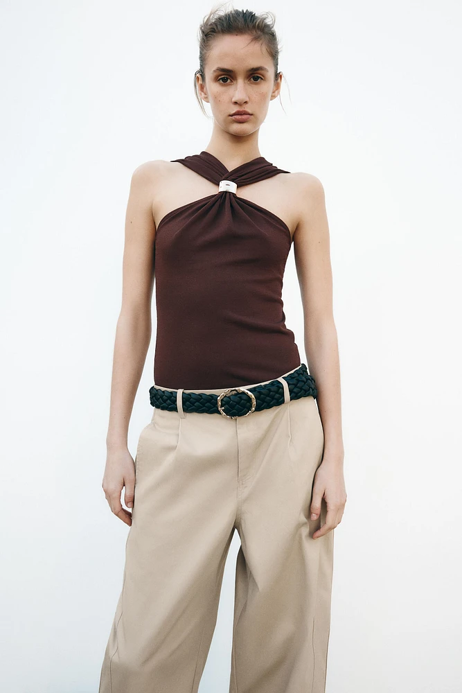 PANTALON COUPE CAROTTE AVEC CEINTURE