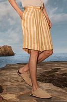 LIMITED EDITION STRIPED LINEN BERMUDA SHORTS