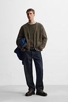 RELAXED FIT COTTON BLEND CARDIGAN