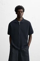 TEXTURED ZIPPER JACKET