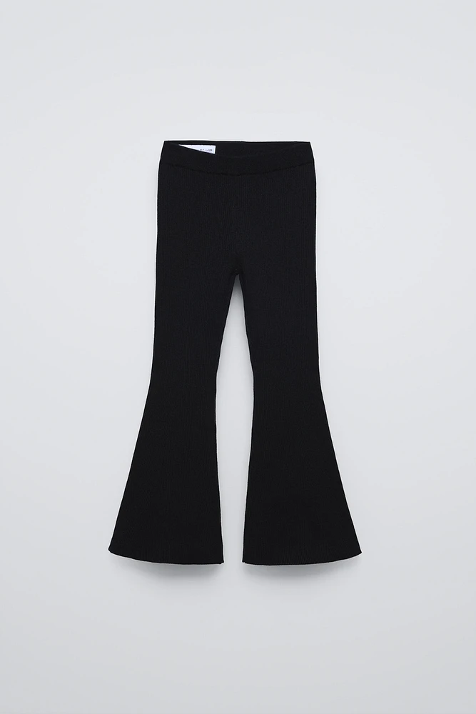 FLARED KNIT LEGGINGS