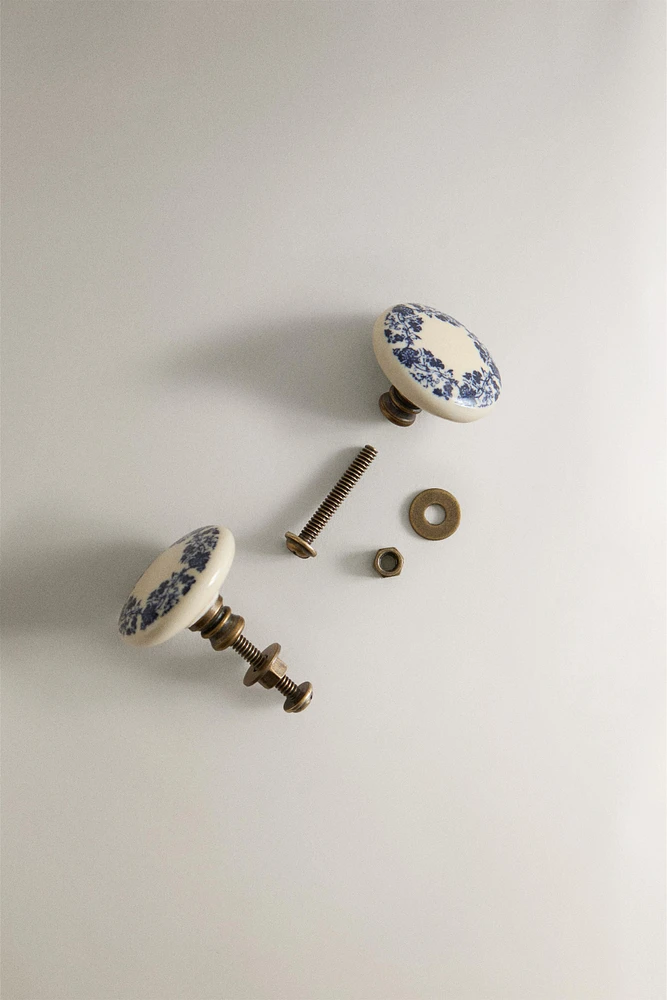 SET OF CERAMIC FLOWER KNOBS (SET 2