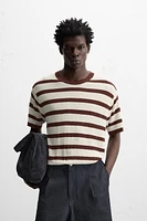 STRIPED JACQUARD KNIT T-SHIRT