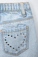 STUDDED DENIM SKIRT