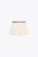 Z1975 DENIM PAPERBAG BELTED SHORTS