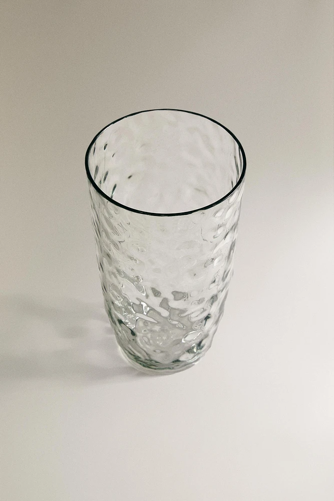 TALL ACRYLIC TUMBLER WITH TEXTURED DESIGN