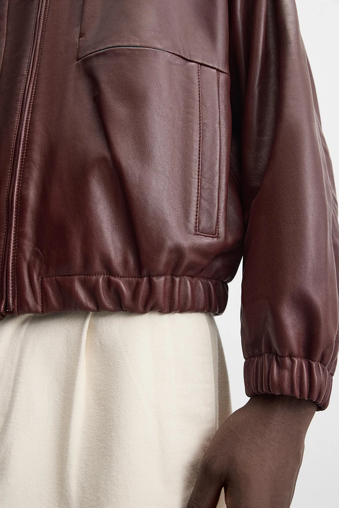 RELAXED FIT LEATHER JACKET