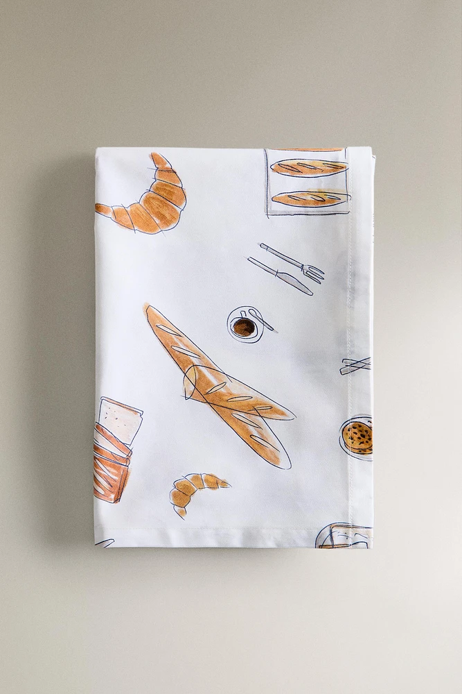 RESIN-COATED BREAKFAST PRINT TABLECLOTH