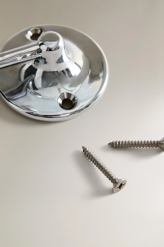 SHINY SILVER WALL HOOK