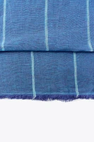 FOULARD EN LIN À RAYURES CONTRASTÉES