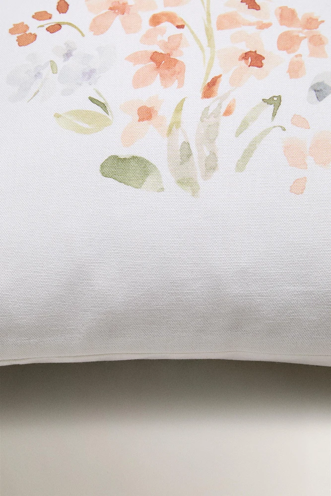 FLORAL PRINT THROW PILLOW COVER