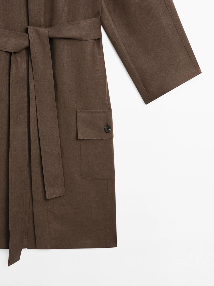 100% linen shirt dress