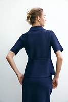 PLAIN KNIT BELTED JACKET