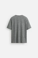 STRIPED COTTON LINEN BLEND T-SHIRT