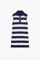 STRIPED KNIT MINI DRESS