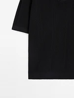 Short sleeve cotton knit polo shirt