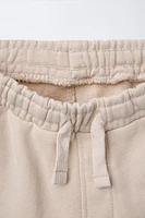 EMBROIDERED STRAIGHT PLUSH PANTS