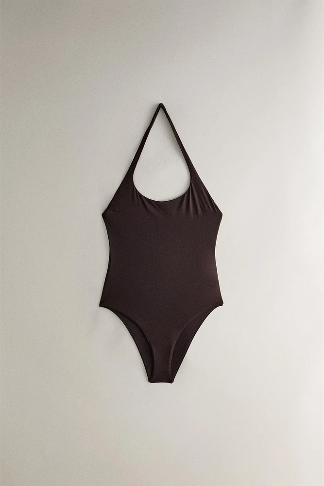 SWIMSUIT WITH HALTER NECK