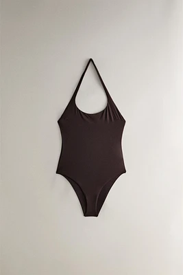 SWIMSUIT WITH HALTER NECK