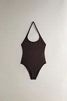 SWIMSUIT WITH HALTER NECK