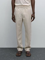 100% linen jogger fit trousers